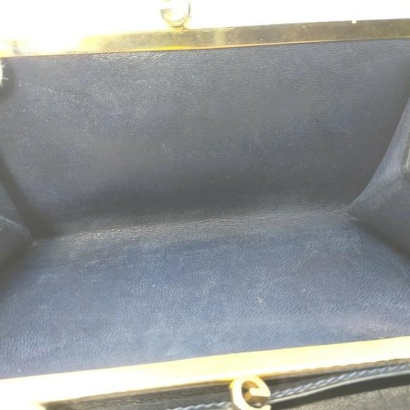 Gucci Navy Guccissima Horse Bit Clutch Leather - Picture 6 of 8